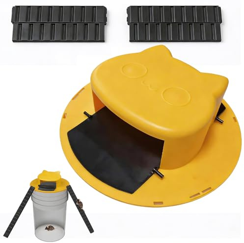 Trappola per Topi Secchio, Coperchio Giallo con Reset Automatico, Trappola per Topi Vivi in Plastica per Catturare più Topi Contemporaneamente, per Interno ed Esterno, Secchio da 5 Galloni