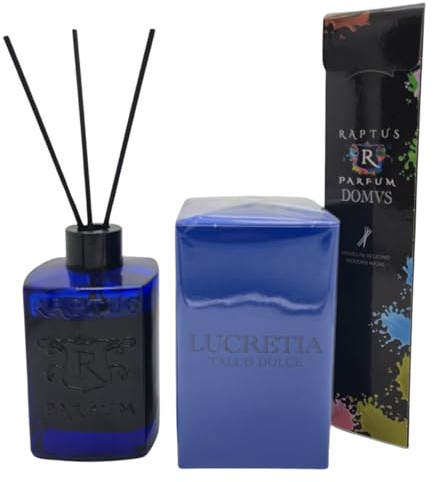 Profumatore Ambiente con Bastoncini RAPTUS 300 ml – Diffusore Fragranza per Casa, Bagno, Camera e Ufficio – Lunga Durata (Lucretia)
