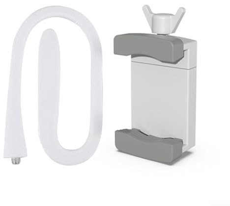 Soporte flexible para monitor de bebé con cuello de cisne con clip seguro, soporte de cámara ajustable para cuna, instalación sin herramientas para guardería, material ABS, blanco, paquete de 2