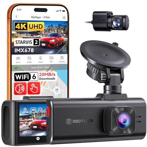 REDTIGER F7NA 4K Dual Dash Cam STARVIS 2 IMX678 8MP 5GHz WiFi (20MB/s)