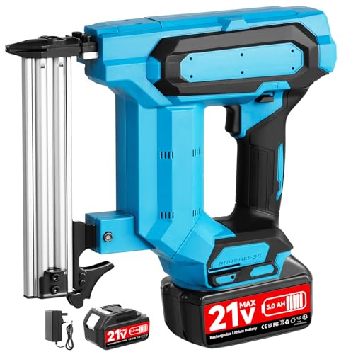 Nail Gun Cordless, 18 Gauge Electric Nail Gun with 3.0Ah Batteries, Cordless Nail Staple Gun 2-in-1 Brad Nailers/Electric Stapler Gun for Upholstery/Woodworking/Decorating/Home Improvement