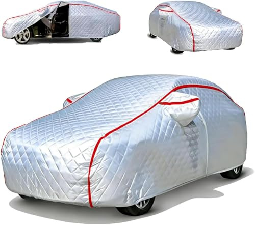 Hagelschutzplane Auto Autoabdeckung Outdoor für VW T-ROC 2 SUV (2025-2026) Autoplane Wasserdicht Vollgarage Auto Garage Mit rotem Fluoreszenzstreifen