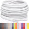 Miscly Cordones Redondos para Zapatos, Zapatillas y Botas - Disponibles en Múltiples Longitudes y Colores (Blanco, 114 cm)