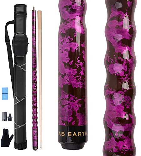 AB Earth Pool-Queue-Stick-Set mit ergonomischem Design, 13 mm Spitze, 147,3 cm, Ahornholz mit Hartschalenkoffer