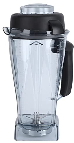Petyoung Recipiente transparente para licuadora de frutas de 64 onzas, vaso transparente para batidora de frutas, taza con tapa de hoja a prueba de derrames, apto para Vitamix