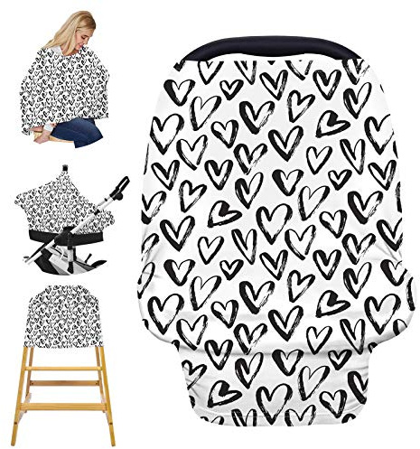 Stillbezug zum Stillen, dehnbarer Autositzbezug für Babys, weiche atmungsaktive Stillabdeckung, Kinderwagen-Abdeckung, Einkaufswagen-Abdeckung, Mehrzweck-Hochstuhlbezug, Babyparty-Geschenke