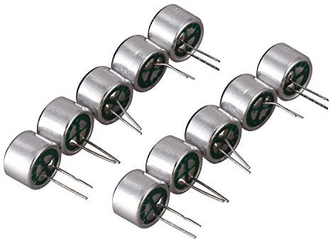 Ronlok 10 Stück 9,7 mm x 7 mm 2 Pin MIC Kapsel Kondensator Elektret Mikrofon