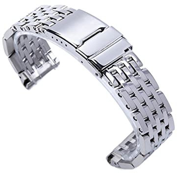 REFKIT 22mm 24mm Edelstahlarmband Armband for Breitling Uhrenarmband for AVENGER for NAVITIMER for SUPEROCEAN Gürtel Logo (Color : Stainless steel, Size : 22MM_WITH B LOGO)