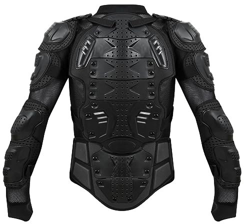 YuanDiann Protektorenjacke Schutz Motorrad Protektorenhemd Jacke Armour Racing Skateboarding Ski Fahrrad Motorcross Schwarz 3XL