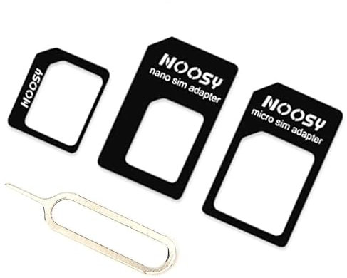 LUXIAR 4 in 1 Pack Nano Micro And Standard Sim Adapter With Sim Ejector Pin, SIM Card Adapter tool/Kit Compatible With Mobile Phone, Black Sim Adaptor
