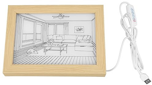 Fafeicy Lichtmalerei, Lichtmalerei für den Innenbereich, Dekorativ, Sonnenlichtmalerei, LED, 3 Beleuchtungsmodi, Rahmen, Wand, Nachttischlampe, Malerei, Dekorativ, Bücherregalalben