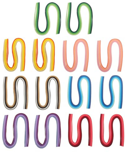 PATIKIL 1680 Stück Regenbogen Quilling Streifen Papier 3/16(5mm) 54cm Origami Papier Quilling Streifen für Kunst DIY Handwerk Weihnachten, 7 Farben