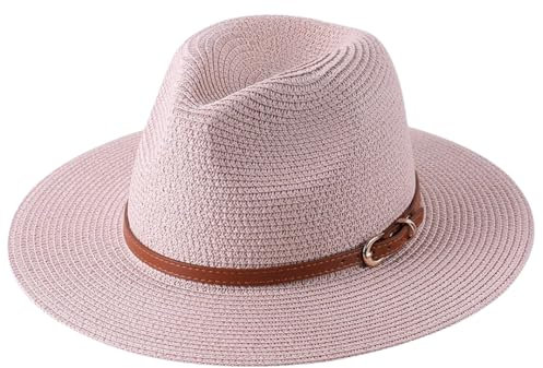 Panama weicher Strohhut für Damen und Herren, Jazz-Mütze, breite Krempe, Strand, Sonnenkappe, Outdoor, Fedora-Hut, pnnrk02, 60 cm, Pnnrk02, 60