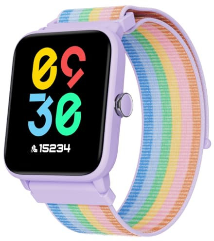 BIGGERFIVE Pulsera Actividad Sin App Niñas 5 a 14 años, Reloj Inteligente con Podómetro, Resistente al Agua 5 ATM, Monitor de Sueño, Despertador Vibratorio, Juegos de Rompecabezas