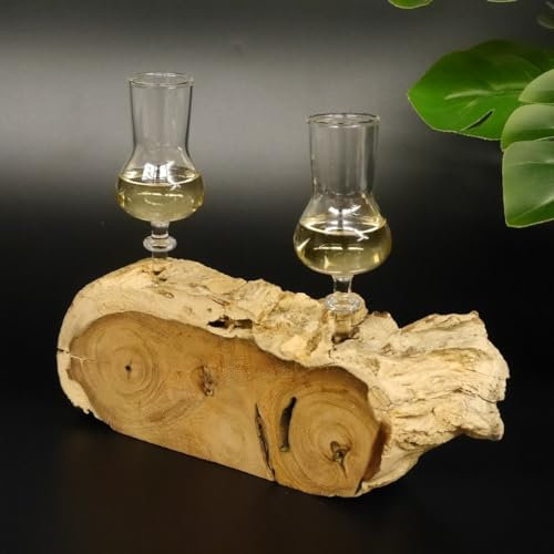 GTK - Geweihe & Trophäen KRUMHOLZ Schnapsanbieter 2 Gläser mit Stiel auf Wurzel Steckglas Set Schnaps Geschenk Neu 27.60.1.32