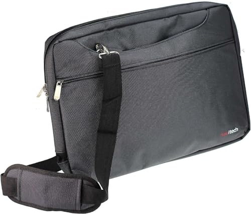 Navitech Black Sleek Water Resistant Travel Bag - Compatible with Arafuna 18 Portable DVD Player
