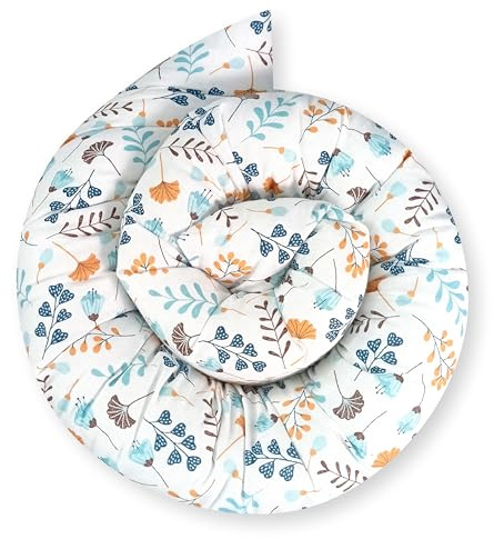 Bebeloo Bettschlange Bettkissen Seitenschläferkissen Nackenrolle Schlafkissen Kuschelschlange Stillkissen Zierkissen Zugluftstopper Body Pillow Baumwolle (250 cm, Feldblumen)