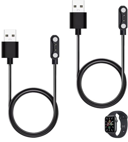 2 Pièces Universel Chargeur Montre Connectée, 2 Pin 4mm Magnétique Chargeur pour Smartwatch, Charge Rapide et Sécurisée, Compatible avec Montres Sportives et Accessoires Électroniques, Design Portable