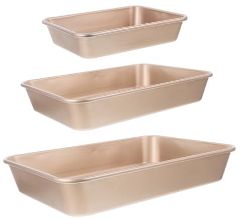 COLLBATH Juego De 3 Inoxidable 9/11/13 Pulgadas Para Hornear Pasteles Lasañas Antiadherente Para