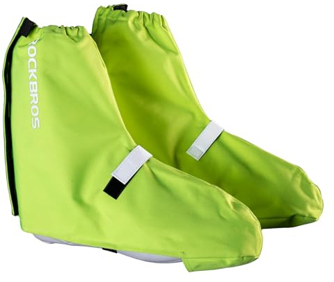 ROCKBROS Cycling Overshoes Waterproof Windproof Shoe Covers Gaiters Unisex Reflective Overshoe Bike Gaiter Road Bike MTB Mountain Bike Cycling Accessories Green