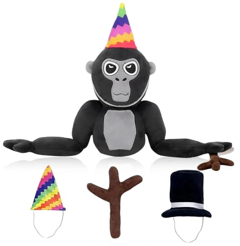 HOVCEH Gorilla Plysch-Tag, Mjuk Gorilla Plysch För Spelfans, Gorillas Plush Tag för Barn, Bra Födelsedags- och Festpresent (svart)