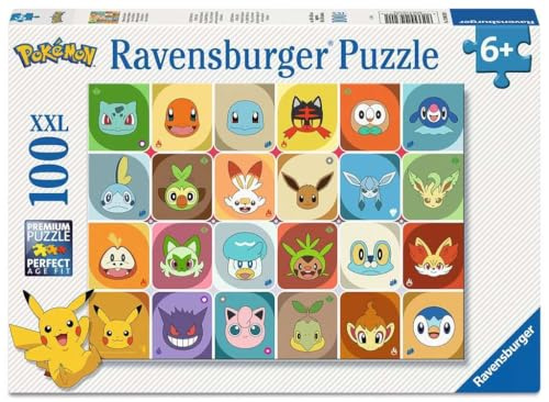 Ravensburger Kinderpuzzle - 12004320 Pokémon Gesichter - Puzzle für Kinder ab 6 Jahren, mit 100 Teilen im XXL-Format