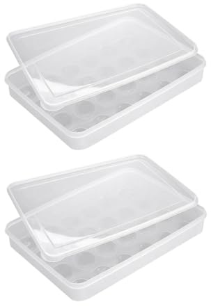 ARTSEWPLY 2pezzi Contenitore per Uova in Plastica per Conservare le Uova Resistente Porta Alimenti per Frigorifero di Casa Cucina Ristorante