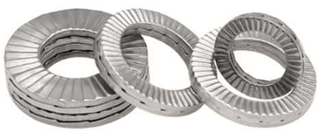 arandelas de seguridad dentadas, 5/10 pares de arandelas autoblocantes, arandelas de seguridad de doble pliegue con cuña original, arandela de seguridad M3-M22(M22 x5 pairs)