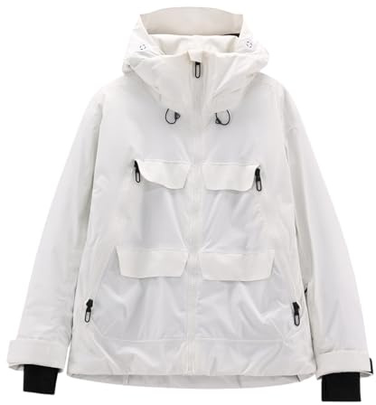 CMP Damen Skijacke mit Kapuze Ivory Gr. S winddicht, wasserdicht, atmungsaktiv & tailliert für aktive Skitage mit femininer Silhouette.