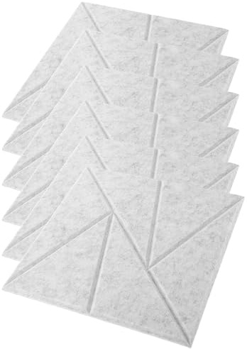 CORHAD Panneaux D’Absorption Acoustique Autocollants 6 Pcs Mousse Haute Densité Couleur Gris Clair Isolation Phonique Murale pour Bureau Studio et Salle de Jeux Antibruit