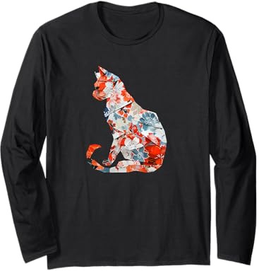 Gatto Origami Gatti Giapponesi in Fiore di ciliegio Giappone Maglia a Manica