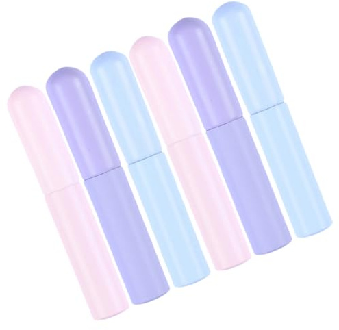 ULTECHNOVO 6 Pinceles de Labios y Reutilizables Tapa de Silicona Aplicadores Precisos para Maquillaje Diario en Casa y Trabajo