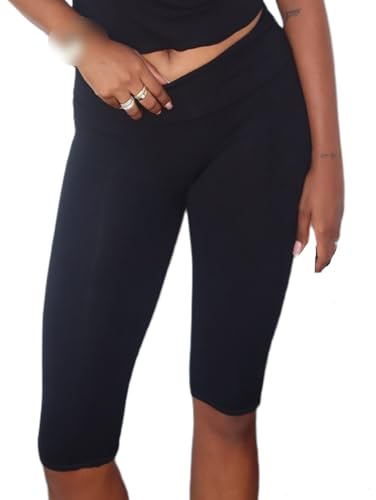 RUINIXCW Capri Pants for Women Y2K Low Rise Fold Over Stretch Straight Leg Leggings Trouser Slim Fit Going Out Crop Pants