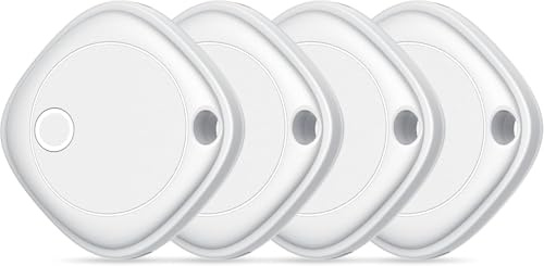 Smart Tag Tracker Bluetooth Item Finder - 4 Pack,Key Finder Locator Compatible with Apple Find My (iOS Only), IP67 Waterproof, Replaceable Battery,Tracking Tag for Keys, Suitcase, Bag, Wallet