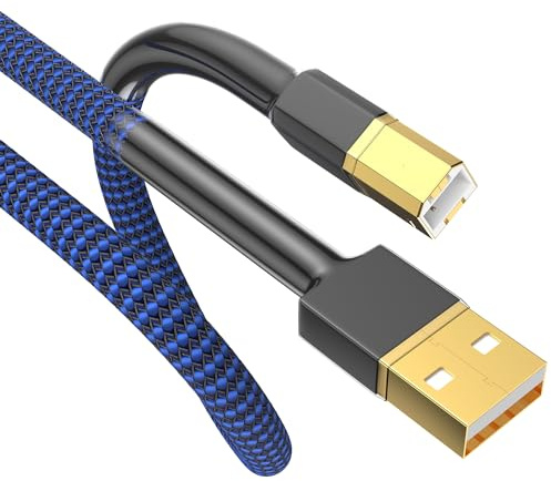 Audiocrast HiFi USB Cable 1m 4N OFC USB2.0 A-Male to B-Male Digital Audio DAC Cable, Professional USB Cord Wire