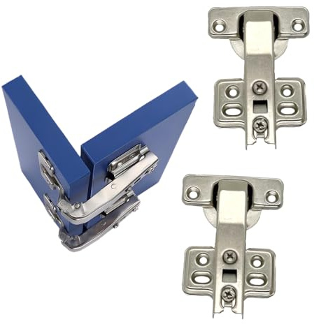 2 Pieces of 90-Degree Blind Corner Cabinet Hinges, Soft-Close Concealed Hinges for Frameless cabinets (4 Holes)
