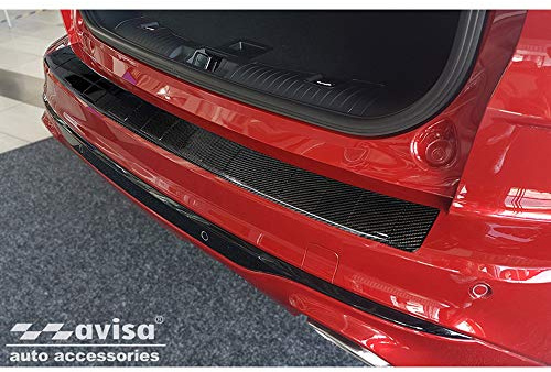 Avisa Echtes 3D Karbon Heckstoßstangenschutz kompatibel mit Ford Kuga III ST-Line/Vignale/Hybrid 2019-2024 & FL 2024- 'Ribs'