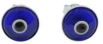 MYSTIC JEWELS - Pendientes Mal de Ojo turco pequeño en cristal - Plata de Ley 925