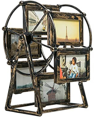 Garneck Cornice Girevole con Ruota panoramica, Cornice portafoto Vintage per casa, Regalo di Natale e Compleanno