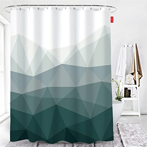 Lindong Gradient duschdraperi 240 x 200 cm vattenavvisande, antimögel tyg badrumsgardin, grön 240 x 200 cm