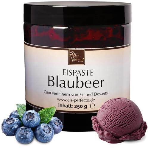 Blaubeer Eispaste Aroma Variegatos Eis Desserts Pralinen Zum Verfeinern von leckerem Eis Getränke Kuchen Kekse Tortencremes Eiscremes uvm. Inhalt 250 g