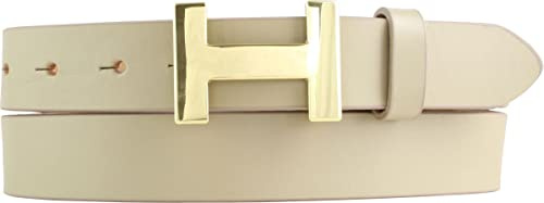 BELTINGER Damen-Gürtel HANNA aus Vollrindleder 3 cm | Schmaler Ledergürtel für Damen 30mm | Gold glänzend