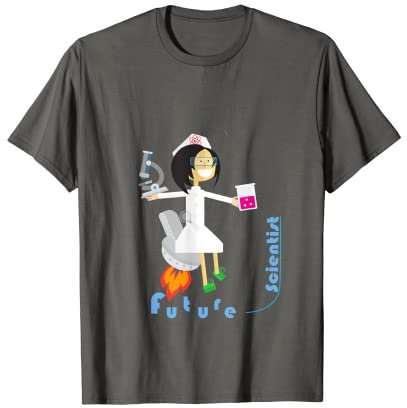 Future Scientist Girl Microscope and Beaker Tshirt T-Shirt