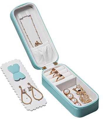 SANQIANWAN PU-Leder Klein Schmuckkästchen Schmuckkästchen Damen Schmuckkoffer Reise Schmuckaufbewahrung Schmuckbox Damen Schmuckschatulle für Ringe,Ohrringe,Halskette,Armbanduhr
