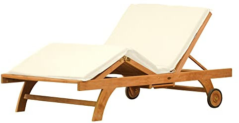 Kai Wiechmann Auflage Gartenliege Polster Sonnenliege extra breit altweiß Creme beige Premium