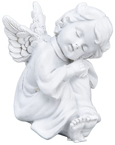 Tiiyee Harz Engels Statue, Cherub Figuren Schlafende Engelsfigur Skulptur Kleine Engelsstatuen Entzückende Engelsskulptur Schlafender Dekoration Rasen Hof Terrasse Engel Zwillinge Engel Figur