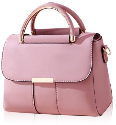 FANDARE Damen Handtaschen Elegant Handy Umhängetasche Crossbody Tasche PU Leder Schultertasche Frauen Handytasche zum Umhängen Schultertasche Portemonnaie Geldbörse Damentasche Rosa