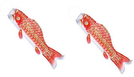 YARNOW 2stücke Japanischer Windsack Fischform Hängende Dekoration Für Garten Außenbereich Für Feste Und Besondere Anlässe Lebendige Gartendekoration Wetterfest
