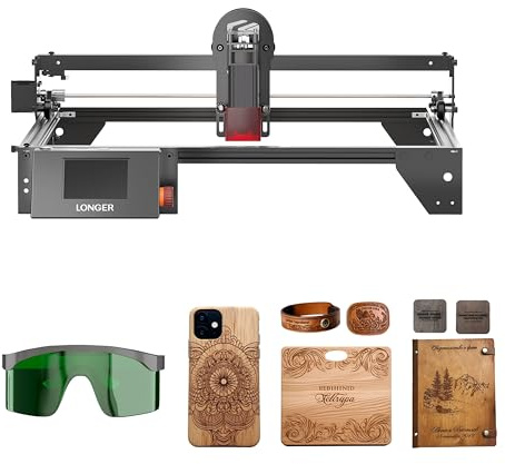 Longer RAY5 Laser Graviermaschine, Longer Schneiden Graviermaschine Air Assist Kit mit Luftpumpe Neues Modell, Arbeitsbereich 410 x 410 mm