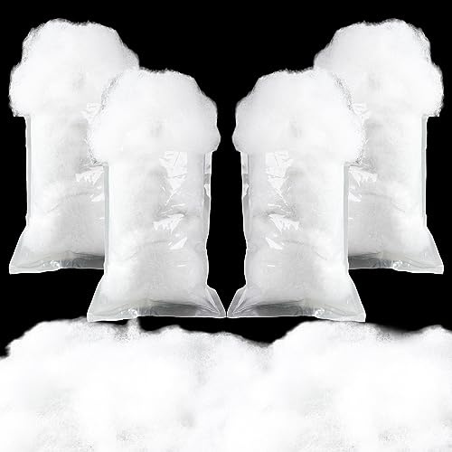 LOVYNO 4Pack Christmas Fake Snow Decoration 400g/14.1oz Artificial Fluffy Snow Fiber Fake Winter Snow Stuffing Snow Covering for Christmas Decoration Village Displays